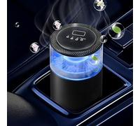 Lot de 2 désodorisants intelligents pour voiture, lumière ambiante et brume, recharge pour 6 mois, marche/arrêt automatique, 3 modes réglables, désodorisant noir, parfait pour voiture, chambre, bureau