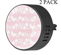 Lot de 2 désodorisants pour voiture avec silhouette de papillon rose, musc blanc, aromathérapie, diffuseur d'huiles essentielles