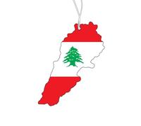 Lot de 2 désodorisants pour voiture - Motif drapeau du Liban