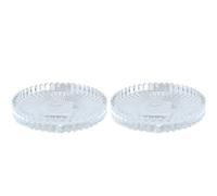 Lot de 2 Dessous de Bougie Ronds en Verre Transparent Dimensions (H x Ø) 1,5 x 10 cm