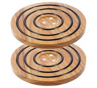Lot de 2 dessous de plat magnétiques en bois - Résistants à la chaleur - 20 cm - Résistants à la chaleur - Dessous de plat magnétique en bois - Pour casseroles chaudes et poêles