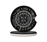 Lot de 2 Dessous de Verre de Voiture Biologie Code génétique Science du Soleil, Insert de Porte Gobelet de Voiture pour Accessoires D'Intérieur Auto