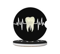 Lot de 2 Dessous de Verre de Voiture Dentiste et Assistante hygiéniste Dentaire, Insert de Porte Gobelet de Voiture pour Accessoires D'Intérieur Auto