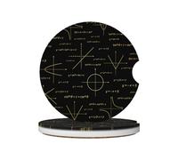 Lot de 2 Dessous de Verre de Voiture Enseigner Les formules mathématiques, Insert de Porte Gobelet de Voiture pour Accessoires D'Intérieur Auto