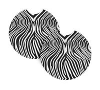 Lot de 2 dessous de verre de voiture - Imprimé zèbre BROLEO - Inodore - Pour tous les porte-gobelets standard, parfaits pour les voitures, camions, SUV - 6,9 cm