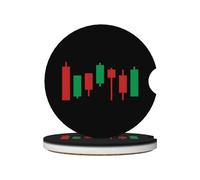 Lot de 2 Dessous de Verre de Voiture Marché Forex Traders devises Finance Argent, Insert de Porte Gobelet de Voiture pour Accessoires D'Intérieur Auto