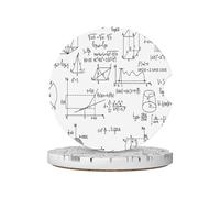 Lot de 2 Dessous de Verre de Voiture Mathématiques Géométrie Formules Sciences, Insert de Porte Gobelet de Voiture pour Accessoires D'Intérieur Auto