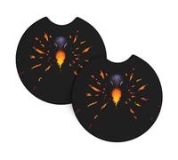 Lot de 2 dessous de verre de voiture WHJSSF Spider in Flames - Accessoires automobiles résistants aux déversements - Séchage rapide - Convient pour voitures, camions et bateaux