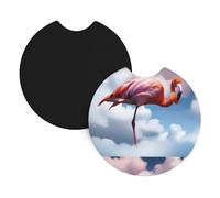 Lot de 2 dessous de verre de voiture YYHHAOFA Flamingo In The Clou - Sans odeur - Pour tous les porte-gobelets standard, parfaits pour les voitures, camions, SUV - 6,9 cm