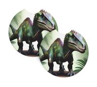 Lot de 2 dessous de verre de voiture Yyhhaofa motif dinosaure empoisonné en caoutchouc chloroprène durable, imperméable, séchage rapide, sans odeur