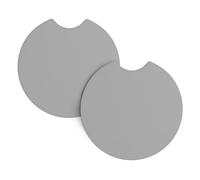 Lot de 2 dessous de verre pour voiture - Garde les porte-gobelets propres et secs - Avec encoche pour doigt - Couleur argent mat