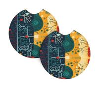 Lot de 2 dessous de verre pour voiture HJFCZH - Motif cerveau gauche et droit - Accessoires automobiles résistants aux éclaboussures - Séchage rapide - Convient pour voitures, camions et bateaux