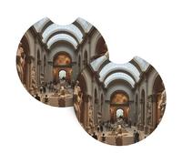 Lot de 2 dessous de verre pour voiture YYHWHJDE The Metropolitan Museum of Art à New York - Sans odeur - Pour tous les porte-gobelets standard, parfaits pour les voitures, camions, SUV - 6,9 cm