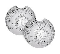 Lot de 2 dessous de verre ronds en caoutchouc souple et absorbant Motif notes de musique