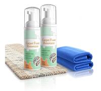 Lot de 2 détachants en mousse sans eau pour moquette avec serviette, nettoyant pour matelas, tapis, rideaux