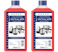 Lot de 2 détartrants universels concentrés de 750 ml, comme pour machine à café, bouilloire, etc. - Pour 6 détartres/applications de 125 ml chacune
