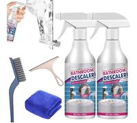 Lot de 2 détartreurs de salle de bain, en mousse, détartrant puissant, pour cabine de douche, salle de bain, détartrant