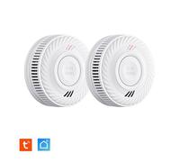 (Lot de 2) Détecteur de fumée - Pile 10 ans scellée - Connecté Wifi - Normes CE et EN