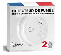 Lot de 2 détecteurs de fumée - Garantie 10 Ans, Piles 9V remplaçables - Certifiés BSI Selon la Norme en 14604, détecteurs avertisseurs autonomes de fumée (DAAF) et détecteurs d'incendie