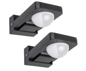 Lot de 2 détecteurs de mouvement infrarouges PIR extérieurs Maclean MCE243 GR IP65 360° distance 20 m puissance max 2000 W réglage temps et luminosité pour éclairage et appareils électriques
