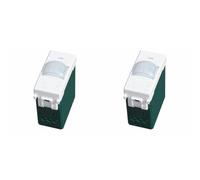 Lot de 2 détecteurs de mouvement PIR, compatibles avec Vimar Plana, couleur blanc, à encastrer pour série civile, 1 module, Time Lux réglable, angle de détection 120°