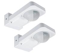 Lot de 2 détecteurs de mouvement PIR Maclean MCE243 360° extérieur IP65 capteur infrarouge LED haute sensibilité 2000W réglage temporisation et luminosité portée 20m avec kit de montage (Blanc)