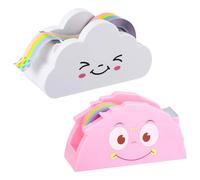Lot de 2 Dévidoir de Ruban avec Ruban Ruban de Dessin Animé Distributeur de Ruban Créatif Ruban de Coupe Fournitures de Papeterie Dérouleur de Film Adhésif pour L' école de Bureau