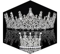 Lot de 2 diadèmes argentés pour femme - Diadème de mariage - Diadèmes pour filles - Diadèmes de princesse Glenda - Cadeau de reine, standard size, Métal