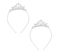 Lot de 2 diadèmes pour femme et fille, princesse en forme de cœur, accessoires pour la tête, 11 x 3 cm, alliage, No., 11*3cm, Alliage, Pas de gemme