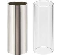 Lot de 2 diapositives en verre et en acier inoxydable pour guitare, basse, moyenne (6 cm)