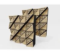 Lot de 2 diffuseurs acoustiques | Diffusion 2D | Réflexion - Diffusion - Absorption - Insonorisation - Isolation | Panneau d'art mural | Plaques de couleur : Chêne, FUZA (60 mm))