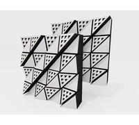 Lot de 2 diffuseurs acoustiques | Diffusion 2D | Réflexion - Diffusion - Absorption - Insonorisation - Isolation | Panneau d'art mural | Plaques de couleur : (Blanc, FUZA (60 mm))