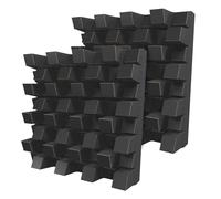 Lot de 2 diffuseurs acoustiques | Diffusion 2D | Réflexion - Diffusion - Absorption - Insonorisation | Panneau d'art mural | Plaques de couleur : (Noir, SIRIUS (150 mm))