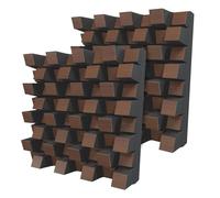 Lot de 2 diffuseurs acoustiques | Diffusion 2D | Réflexion - Diffusion - Absorption - Insonorisation | Panneau d'art mural | Plaques de couleur : (Noix, SIRIUS (150 mm))