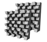 Lot de 2 diffuseurs acoustiques | Diffusion 2D | Réflexion - Diffusion - Absorption - Insonorisation | Panneau d'art mural | Plaques de couleur : (Plastique blanc brillant, SIRIUS (150 mm))