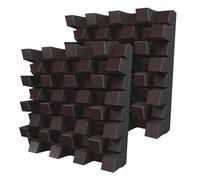 Lot de 2 diffuseurs acoustiques | Diffusion 2D | Réflexion - Diffusion - Absorption - Insonorisation | Panneau d'art mural | Plaques de couleur : Wengé, SIRIUS (150 mm))