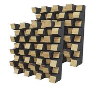 Lot de 2 diffuseurs acoustiques | Diffusion 2D | Réflexion - Diffusion - Absorption - Insonorisation | Panneau d'art mural | Plaques de couleur : (Chêne, SIRIUS (150 mm))