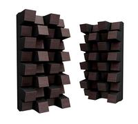 Lot de 2 diffuseurs acoustiques | Diffusion et absorption du son 2D | 25 x 50 cm | Panneau d'art mural | Contrôle du bruit et réduction de l'écho | [SIRIUS-HALF | Wengé]