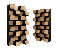 Lot de 2 diffuseurs acoustiques | Diffusion et absorption du son 2D | 25 x 50 cm | Panneau d'art mural | Contrôle du bruit et réduction de l'écho | [SIRIUS-HALF-Chêne]