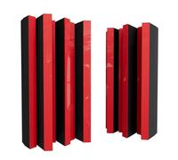 Lot de 2 diffuseurs acoustiques | Diffusion et absorption du son 2D | 50 x 25 cm | Panneau d'art mural | Contrôle du bruit et réduction de l'écho | Couleur : [Plastique rouge brillant | Arto-HALF]