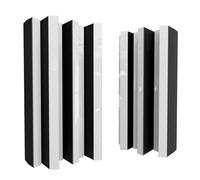 Lot de 2 diffuseurs acoustiques | Diffusion et absorption du son 2D | 50 x 25 cm | Panneau d'art mural | Contrôle du bruit et réduction de l'écho | Couleur : [Plastique blanc brillant | Arto-HALF]