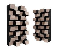 Lot de 2 diffuseurs acoustiques | Diffusion et absorption du son 2D | 50 x 25 cm | Panneau d'art mural | Contrôle du bruit et réduction de l'écho | [SIRIUS-HALF | Sonoma]