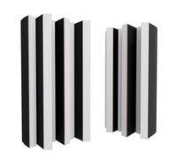 Lot de 2 diffuseurs acoustiques | Diffusion et absorption du son 2D | 50 x 25 cm | Panneau d'art mural | Contrôle du bruit et réduction de l'écho | Couleur : [Blanc | Arto-HALF]