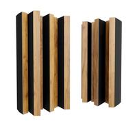 Lot de 2 diffuseurs acoustiques | Diffusion et absorption du son 2D | 50 x 25 cm | Panneau d'art mural | Contrôle du bruit et réduction de l'écho | Couleur : [Chêne | Arto-HALF]