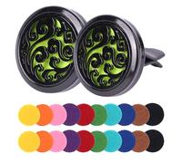 Lot de 2 diffuseurs de parfum essentiels pour voiture, aromathérapie, avec 2 accessoires de voiture à l'intérieur et 20 cœurs de rechange, disponibles pour salon et bureau (modèles ondulés)