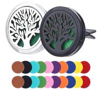 Lot de 2 diffuseurs d'huiles essentielles pour voiture, aromathérapie, diffuseur d'huile essentielle, désodorisant pour voiture, avec 20 tampons de recharge pour voiture et autres endroits intérieurs