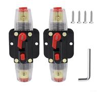 Lot de 2 disjoncteurs de voiture 12 V-24 V - Commutateur de réinitialisation automatique, protection contre les surcharges pour système électrique automobile 15 A-60 A (150 A)
