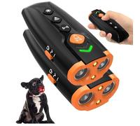 Lot de 2 dispositifs anti-aboiements pour chiens, 25 à 30 kHz, 4 modes, dispositif anti-aboiement à ultrasons pour chien, 7,9 m, outil de dressage pour intérieur et extérieur