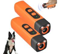 Lot de 2 dispositifs anti-aboiements pour chiens, dispositif de dissuasion à ultrasons, bouclier anti-aboiements pour chiens avec lampe de poche LED, arrête les aboiements du chien, rechargeable 3