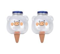 Lot de 2 dispositifs d'arrosage automatique en forme de cochon en plastique pour pots d'intérieur et d'extérieur, accessoires d'entretien de jardin mignons